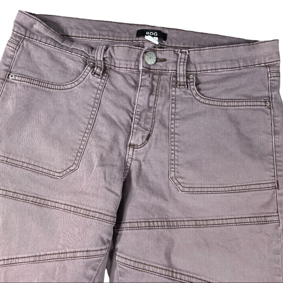 BDG size 30 light mauve color skinny moto pants with zippers at the ankles EUC - Picture 6 of 12
